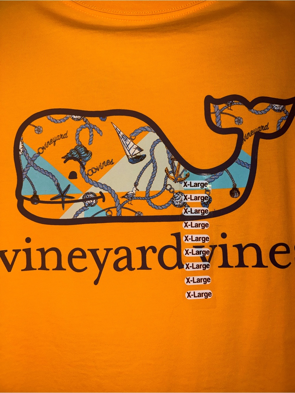 Vineyard Vines Men’s Orange Whale Graphic Tee - Picture 2 of 4